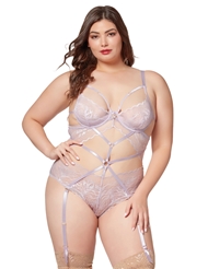 Additional  view of product HOUSE OF HEARTS STRAPPY PLUS SIZE TEDDY with color code LV