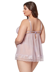 Alternate back view of HOUSE OF HEARTS PLUS SIZE BABYDOLL