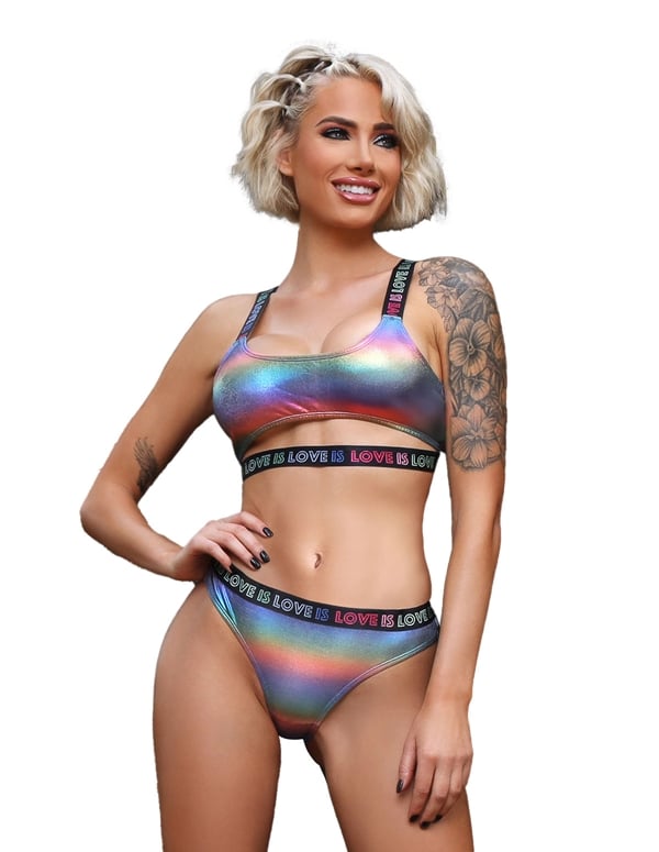 Love Is Love Underboob Top And Cheeky Panty default view Color: RW