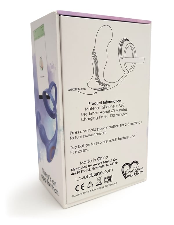 Love Essentials Oh Boy Prostate Massager App Controlled With C-Ring ALT7 view Color: BL