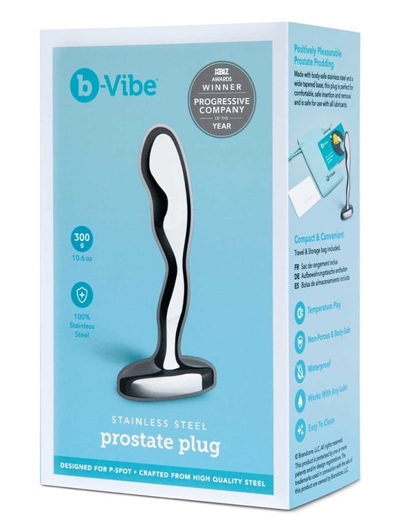 B-Vibe Stainless Steel Prostate Plug ALT3 view Color: SL