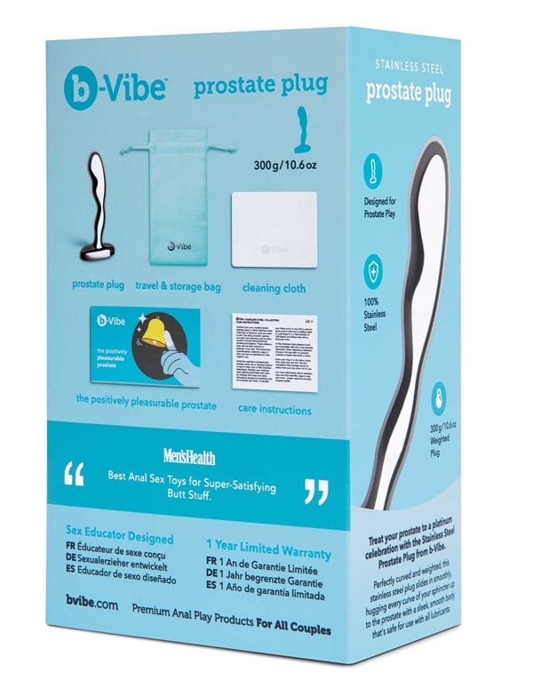 B-Vibe Stainless Steel Prostate Plug ALT4 view Color: SL