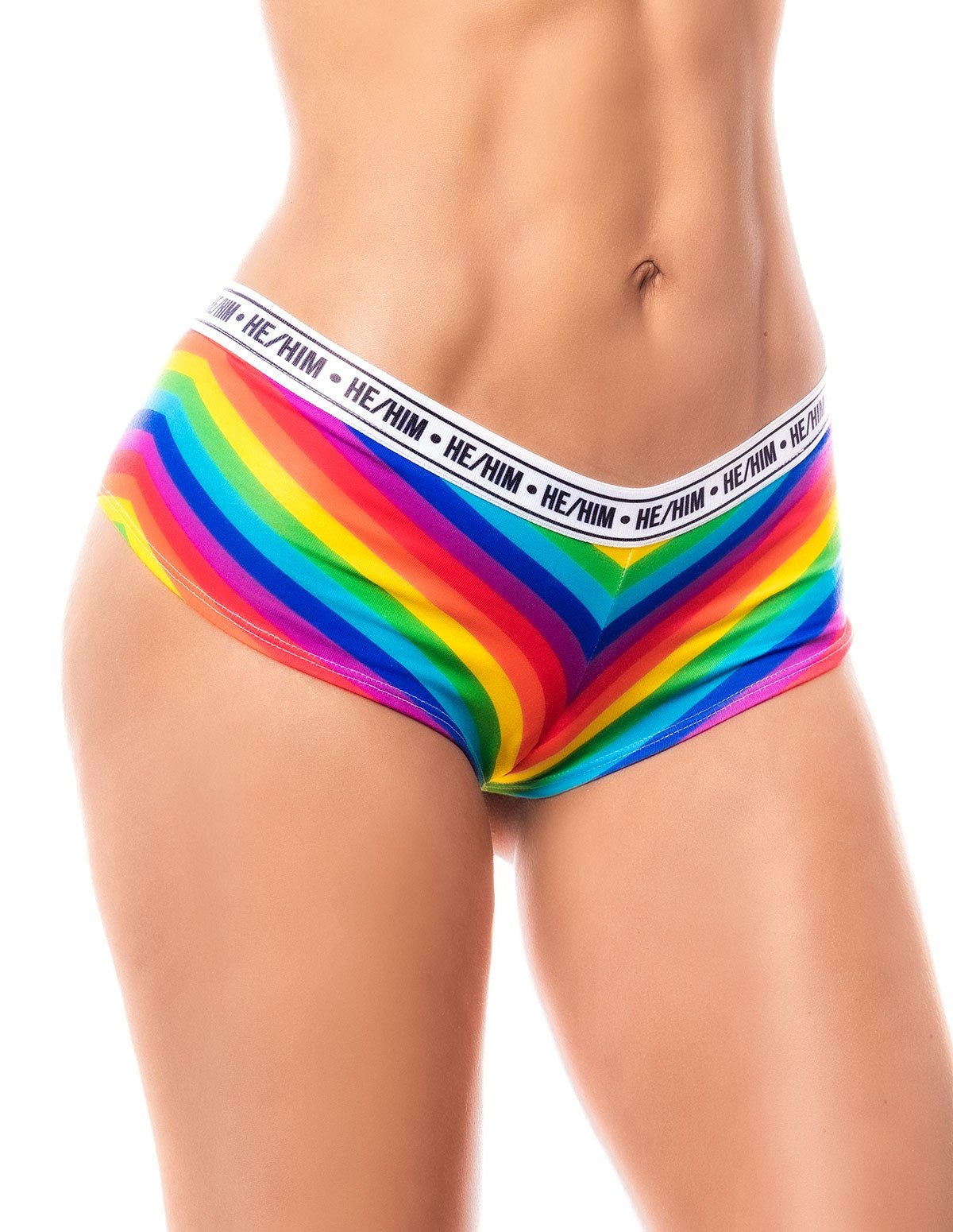 alternate image for He/Him Rainbow Cheeky Short