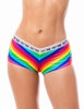 Additional RAINBOW/WHITE view of product THEY/THEM RAINBOW CHEEKY SHORT with color code RWW