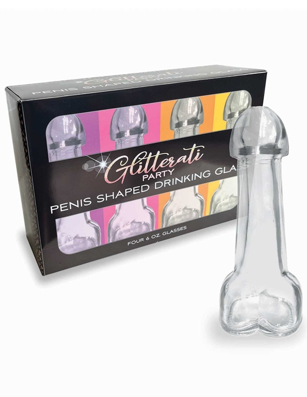 Glitterati Penis Drinking Glasses Set Of 4 ALT2 view Color: NC