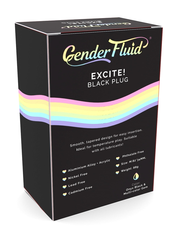 GENDER FLUID - EXCITE BLACK PLUG ALT2 view Color: BK