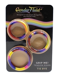 Alternate back view of GENDER FLUID - GRIP ME! TIE DYE TENSION RING SET