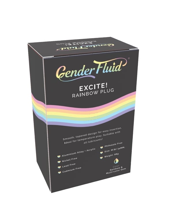 Gender Fluid - Excite Rainbow Plug ALT2 view Color: RW