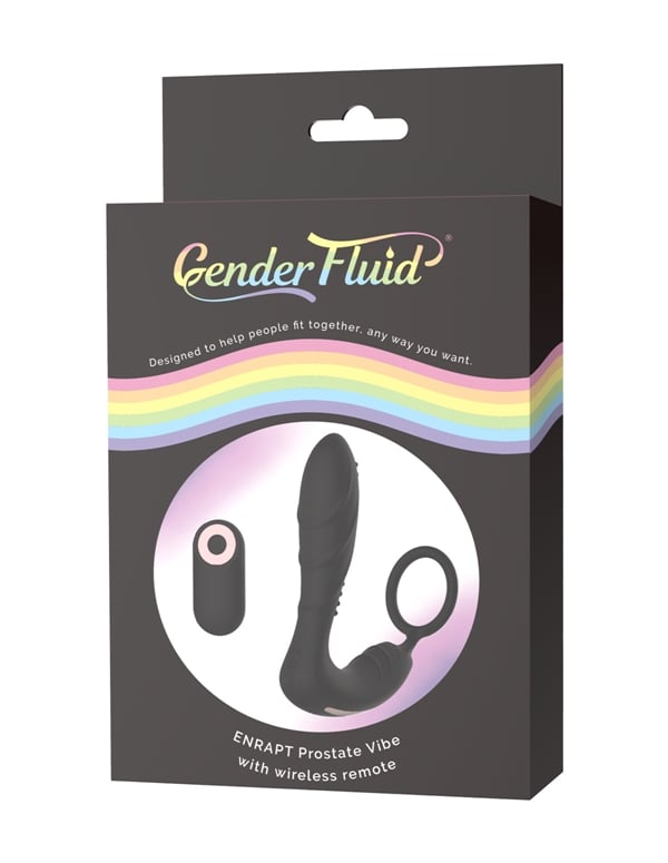 Gender Fluid - Enrapt C-Ring W/Plug ALT1 view Color: BK