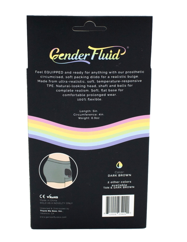 Gender Fluid - 5 In Dark Soft Packer ALT2 view Color: CHO