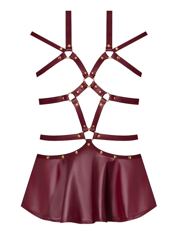 LUST - IRIS CAGE MINI DRESS WITH OPEN G-STRING ALT3 view Color: BG