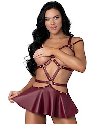 Additional  view of product LUST - IRIS CAGE MINI DRESS WITH OPEN G-STRING with color code BG