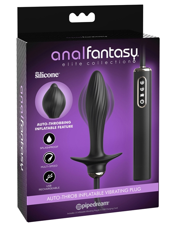 Anal Fantasy Elite - Auto-Throb Inflatable Vibrating Plug ALT1 view Color: BK