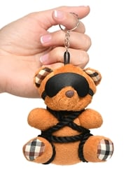 Front view of ROPE TEDDY BEAR KEYCHAIN