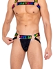 Additional BLACK/RAINBOW view of product LOVE JOCK STRAP with color code BRB