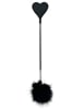 Additional BLACK view of product LOVERS PAIN - SILICONE HEART CROP AND FEATHER with color code BK