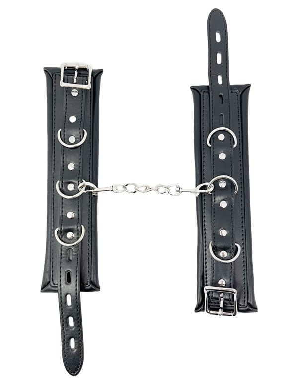 Lovers Pain Padded Handcuffs ALT1 view Color: BK