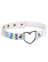 Front view of HOLOGRAPHIC ADJUSTABLE HEART COLLAR