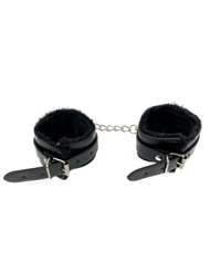 Alternate front view of LOVERS PAIN FAUX FUR WRIST CUFFS