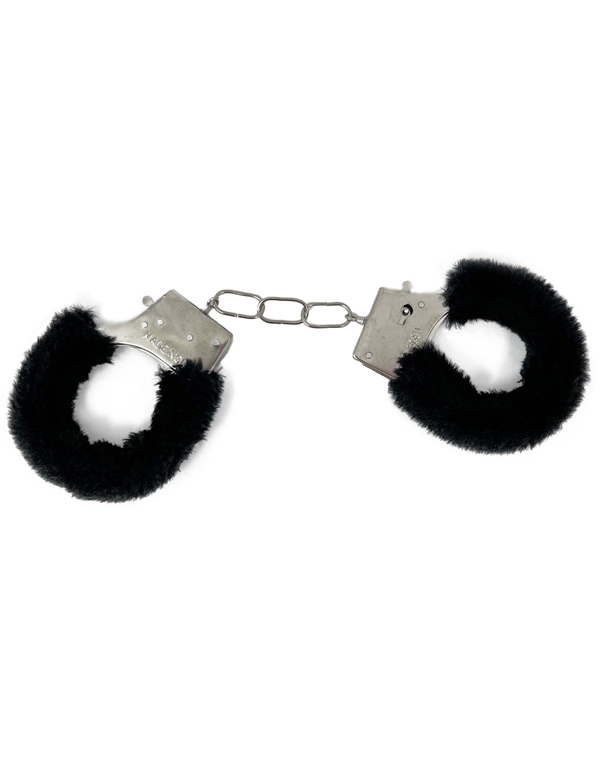 Lovers Pain - Metal Faux Fur Handcuffs default view Color: BK