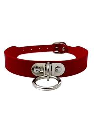 Alternate front view of LOVERS PAIN RED COLLAR WITH O-RING