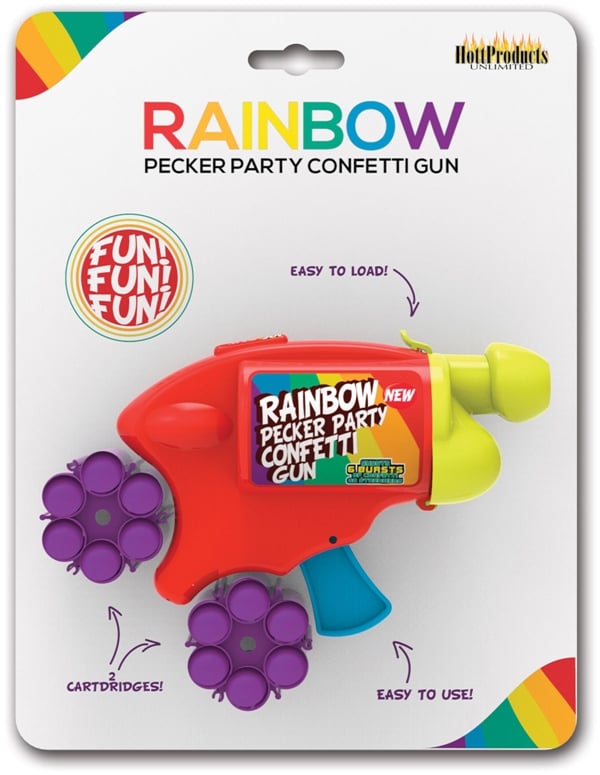 Rainbow Pecker Party Confetti Gun ALT1 view Color: RW