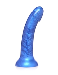 Additional  view of product G-TASTIC 7IN BLUE METALLIC SILICONE DILDO with color code BL