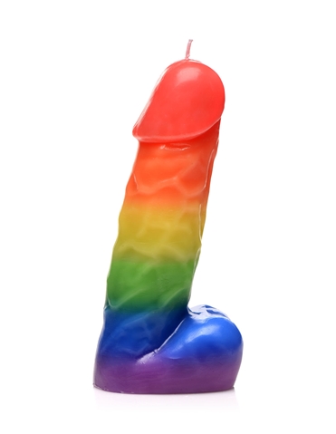PRIDE PECKER RAINBOW DRIP CANDLE - AG938-RBW-03151