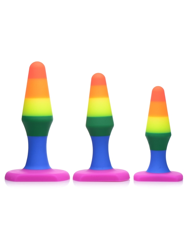 Rainbow Ready Silicone Anal Trainer Set ALT1 view Color: RW