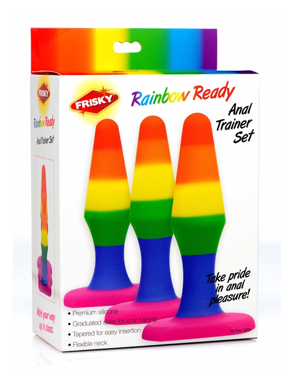 Rainbow Ready Silicone Anal Trainer Set ALT2 view Color: RW