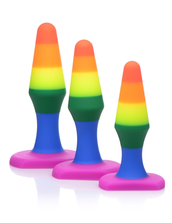 Rainbow Ready Silicone Anal Trainer Set ALT3 view Color: RW