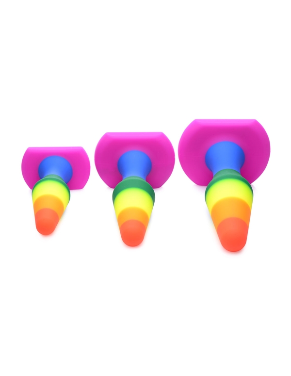 Rainbow Ready Silicone Anal Trainer Set ALT4 view Color: RW