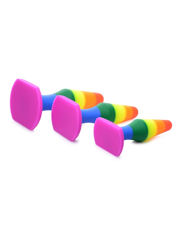 Rainbow Ready Silicone Anal Trainer Set ALT5 view Color: RW
