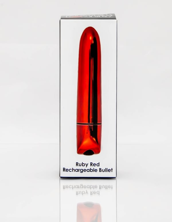 Never Lonely Ruby Red Rechargeable Bullet ALT7 view Color: RD