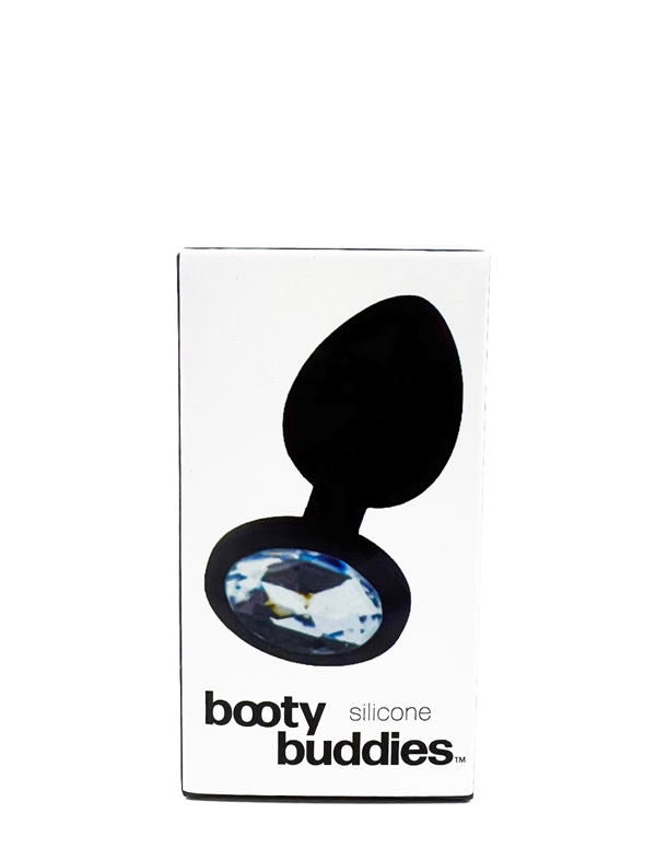 Booty Buddies - Silicone Plug With Gem ALT2 view Color: BW