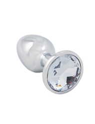 Alternate front view of BOOTY BUDDIES - CHROME PLUG WITH GEM