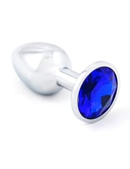 Additional  view of product BOOTY BUDDIES - CHROME PLUG WITH BLUE GEM with color code BL