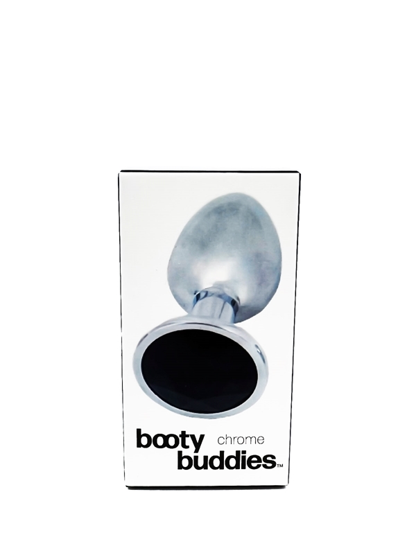 Booty Buddies - Chrome Plug With Black Gem ALT2 view Color: SBK
