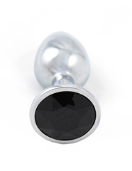 Additional  view of product BOOTY BUDDIES - CHROME PLUG WITH BLACK GEM with color code SBK