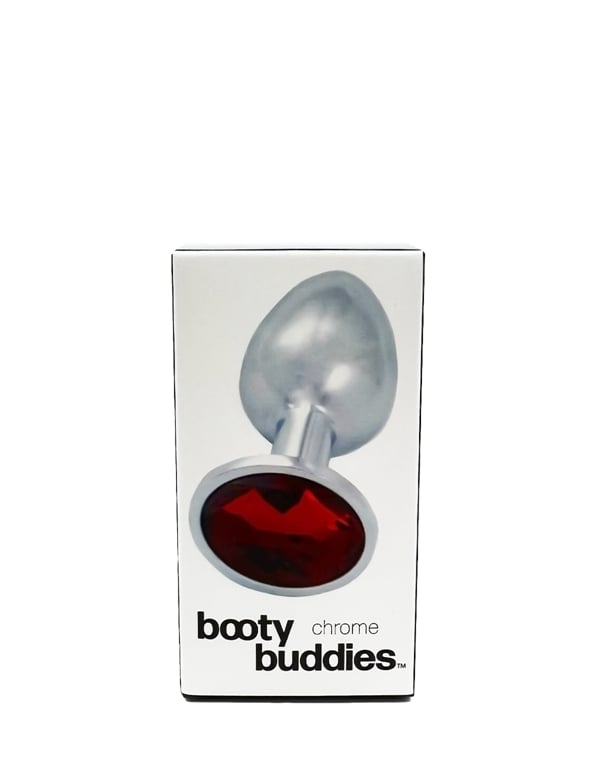 Booty Buddies - Chrome Plug With Red Gem ALT3 view Color: SLR