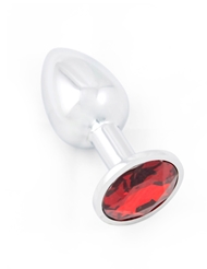 Alternate back view of BOOTY BUDDIES - CHROME PLUG WITH RED GEM