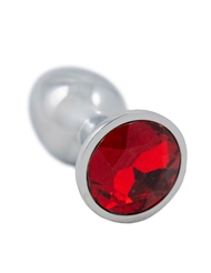 Alternate front view of BOOTY BUDDIES - CHROME PLUG WITH RED GEM
