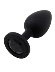 Alternate back view of BOOTY BUDDIES - SILICONE PLUG WITH BLACK GEM