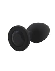 Alternate front view of BOOTY BUDDIES - SILICONE PLUG WITH BLACK GEM