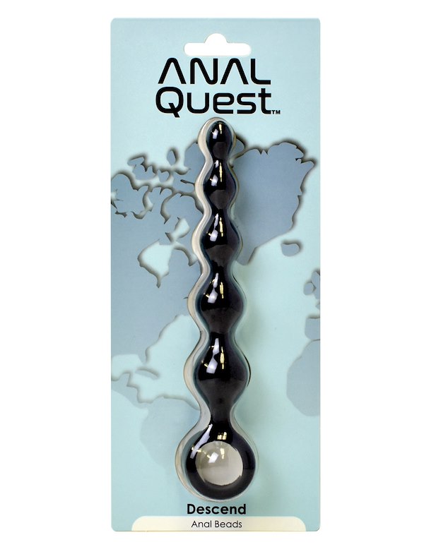 ANAL QUEST- SILICONE ANAL BEADS ALT3 view Color: BK