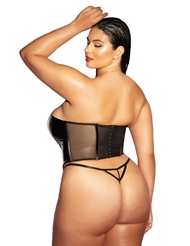 Alternate back view of RIDER PLUS SIZE VINYL BUSTIER WITH ZIPPER CLOSURE