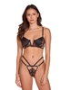 Additional BLACK view of product THREAD BARE EMBROIDERY BRA SET with color code BK