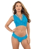 Additional BLUE view of product VIVID LACE BRALETTE AND THONG SET with color code BL