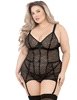 Additional BLACK view of product HONEYCOMB PLUS SIZE BUSTIER WITH VINYL TRIM with color code BK
