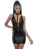 Additional BLACK view of product TALK DIRTY 3PC HARNESS CHEMISE with color code BK